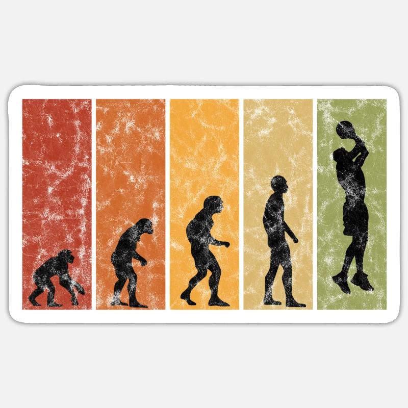 Basketteur basketteur - Sticker taille S (10 x 10 cm) - blanc mat