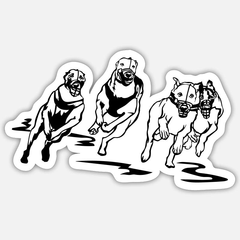 Whippets - Sticker Größe S (10 x 10 cm) - Mattweiß
