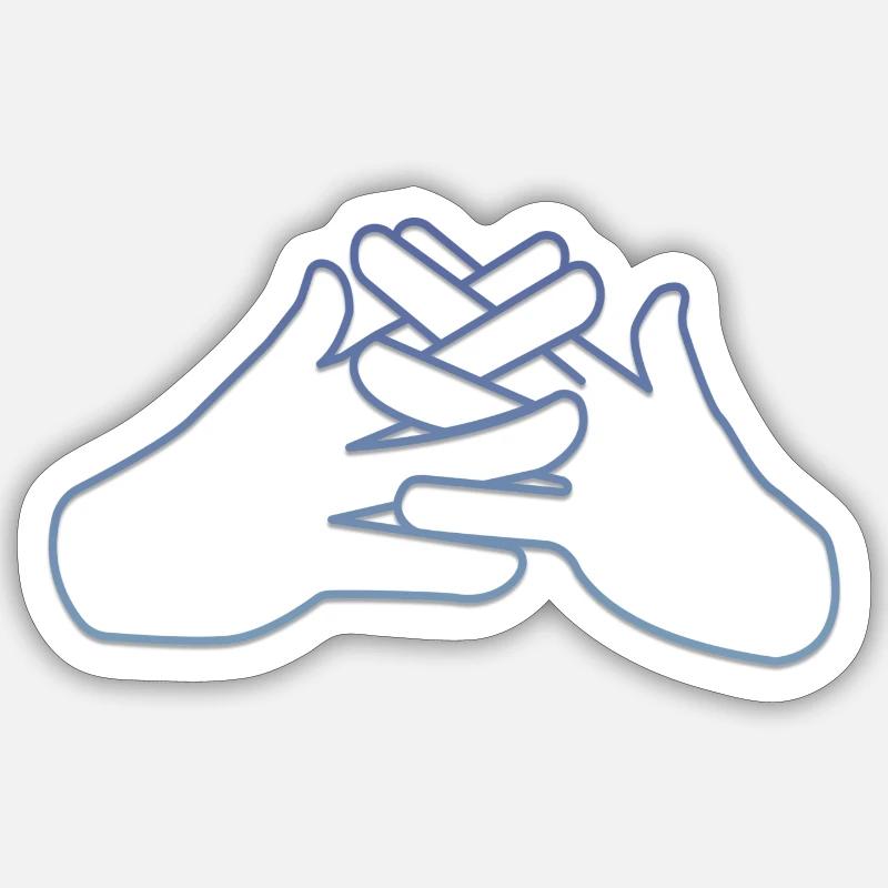Hands - Sticker Größe S (10 x 10 cm) - Mattweiß