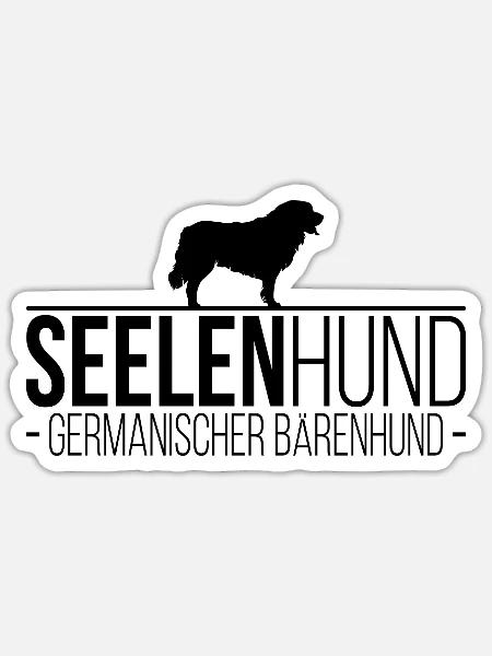 GERMANISCHER BÄRENHUND Seelenhund Hunde Wilsigns - Sticker Größe S (10 x 10 cm) - Mattweiß