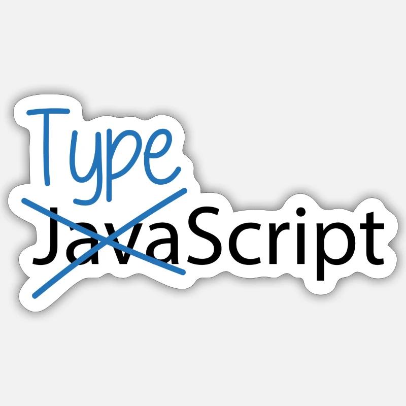 Typescript over Javascript - Sticker Größe S (10 x 10 cm) - Mattweiß