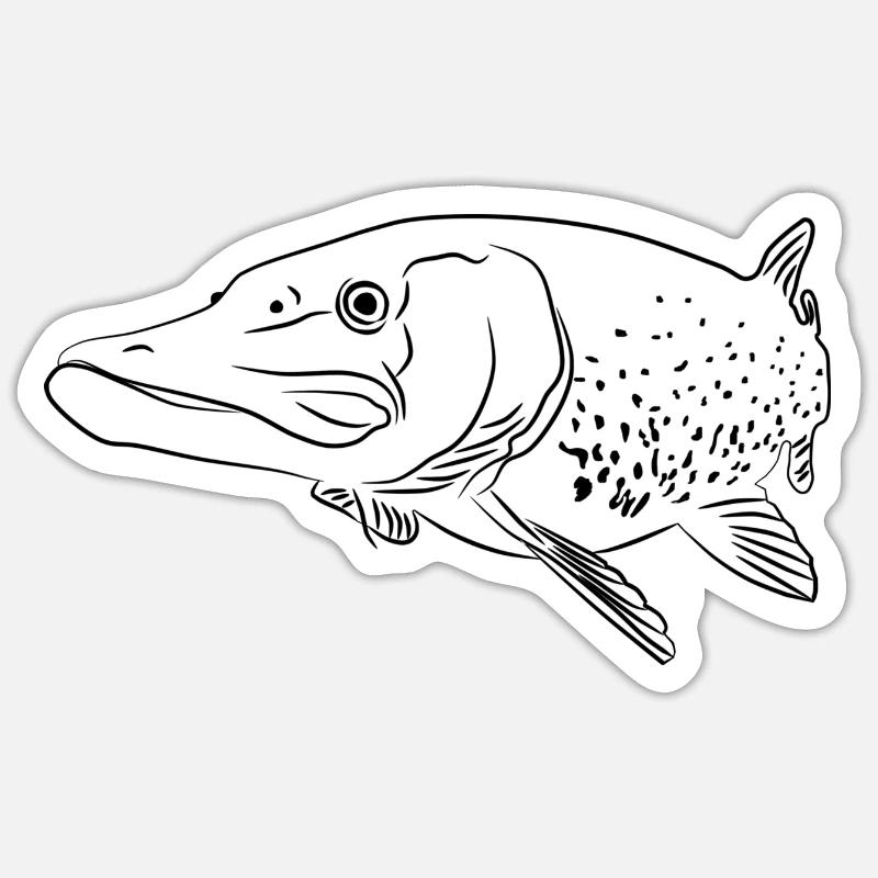 Pike linear Sticker size S (10 x 10 cm)
