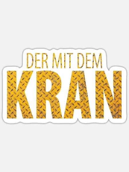Kranführer Kran Vater Vatertag Bauarbeiter Papa - Sticker Größe S (10 x 10 cm) - Mattweiß