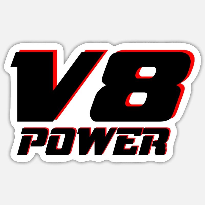 V8 - Sticker taille S (10 x 10 cm) - blanc mat