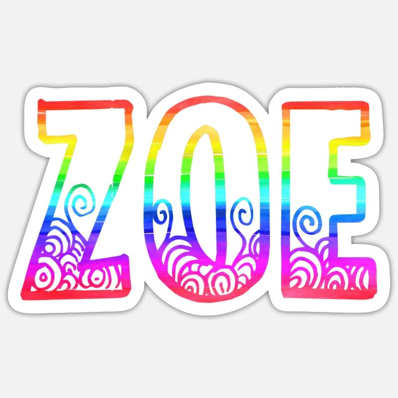 zoe rs rainbow - Sticker size S (10 x 10 cm) - white matte