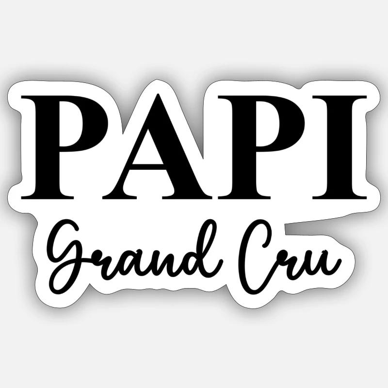 Papi - Grand cru - Sticker taille S (10 x 10 cm) - blanc mat