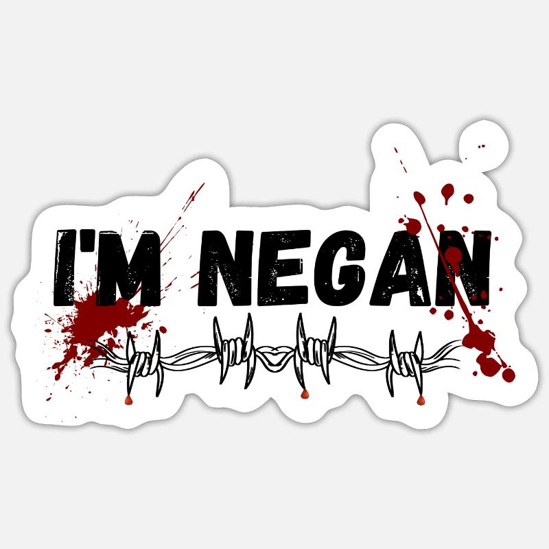 Ich bin Negan - Sticker Größe S (10 x 10 cm) - Mattweiß