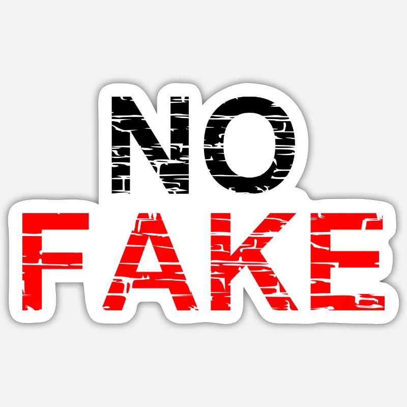 No Fake - Sticker taille S (10 x 10 cm) - blanc mat