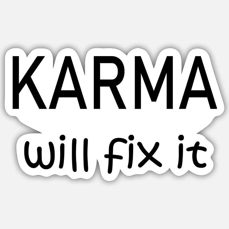 Karma va le réparer - Sticker taille S (10 x 10 cm) - blanc mat