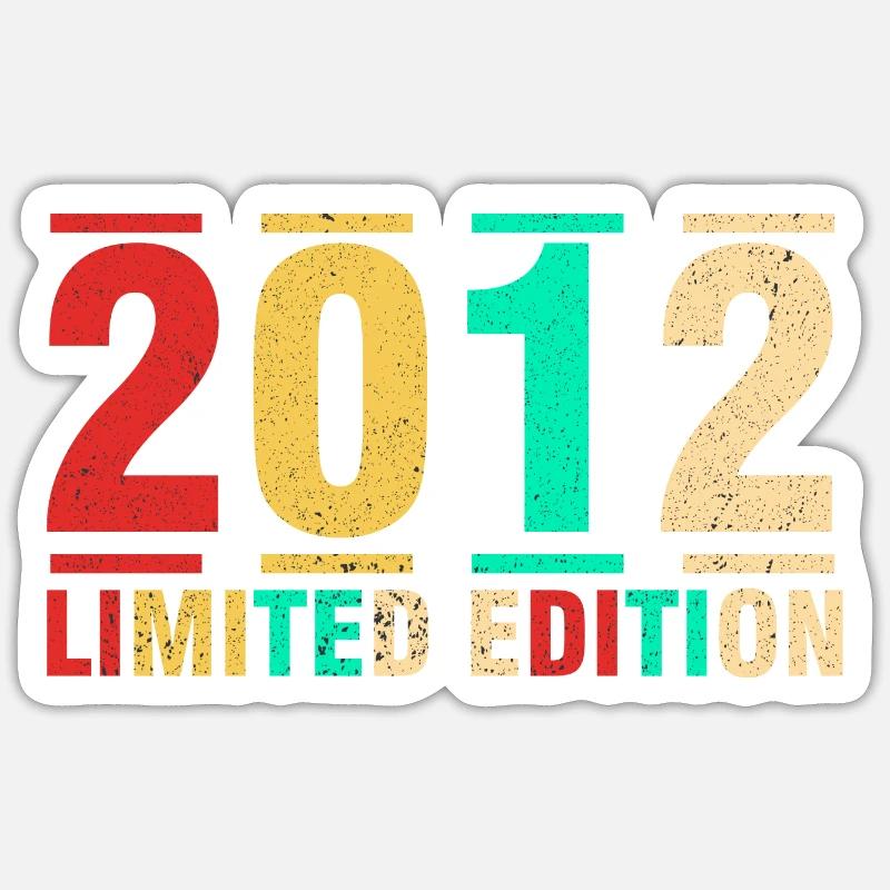 Geburtstagsgeschenk 2012 Limited Edition 2012 - Sticker Größe S (10 x 10 cm) - Mattweiß