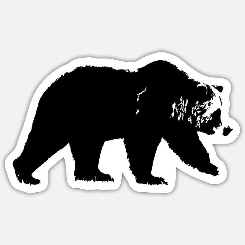 Ours qui marche Ourson - Sticker taille S (10 x 10 cm) - blanc mat