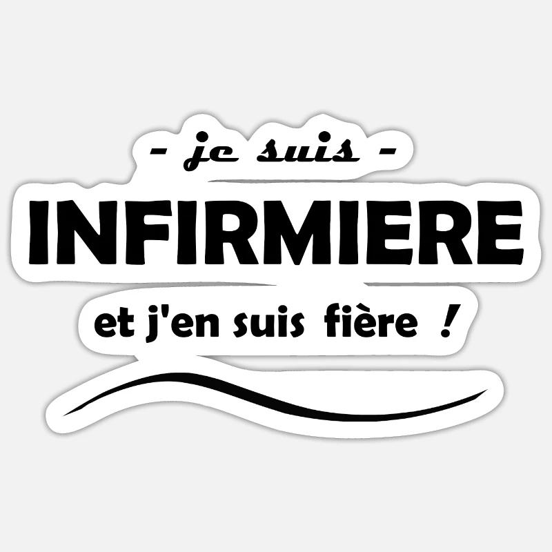 je suis infirmière - Sticker taille S (10 x 10 cm) - blanc mat
