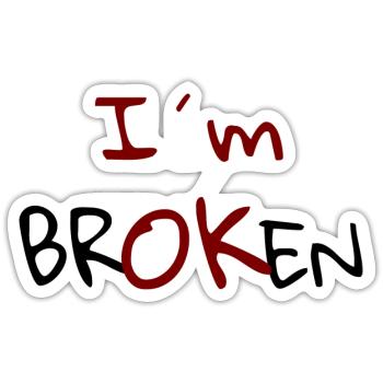 Je suis Broken Design - Sticker taille S (10 x 10 cm) - blanc mat - Devant
