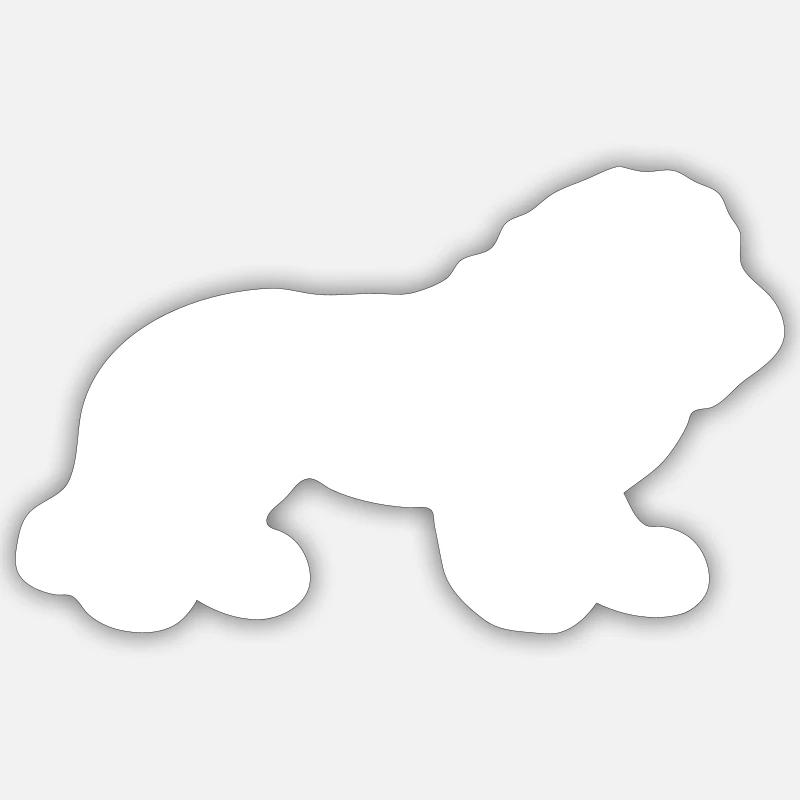 lion - Sticker taille S (10 x 10 cm) - blanc mat