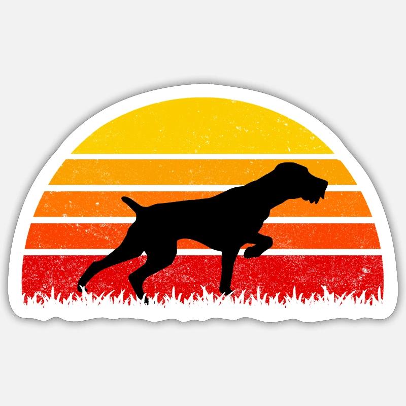 Drahtharr Dog Sunset Dogs - Sticker size S (10 x 10 cm) - white matte