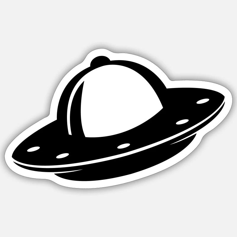 UFO - Sticker size S (10 x 10 cm) - white matte
