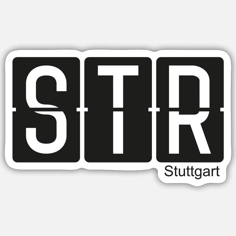 Stuttgart - Sticker taille S (10 x 10 cm) - blanc mat