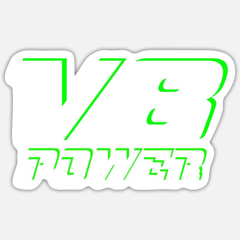 V8 - Sticker taille S (10 x 10 cm) - blanc mat