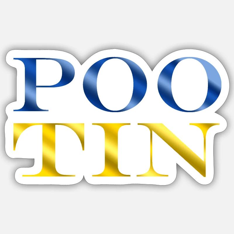 Poo-tin - Sticker Größe S (10 x 10 cm) - Mattweiß