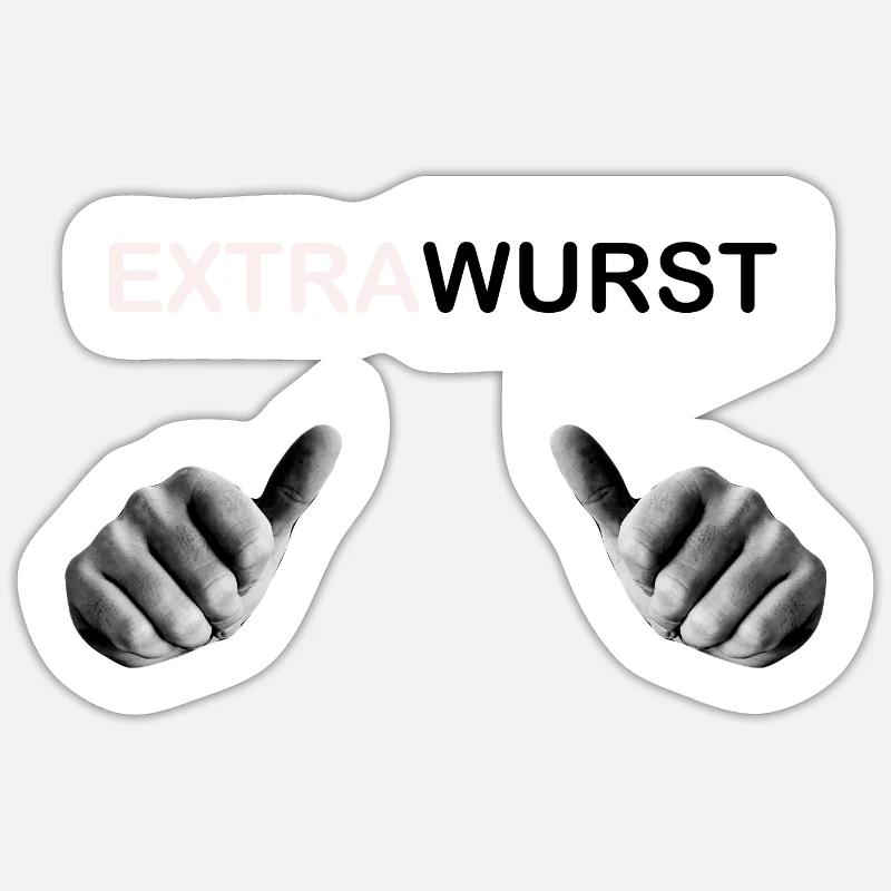 Extrawurst - Sticker Größe S (10 x 10 cm) - Mattweiß
