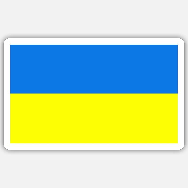 Drapeau ukrainien Sticker taille S (10 x 10 cm)