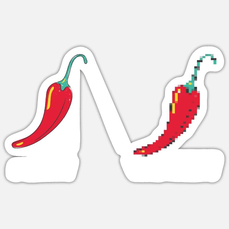 Peperoni mild scharf unscharf Peperonis eingelegt Sticker Größe S (10 x 10 cm)