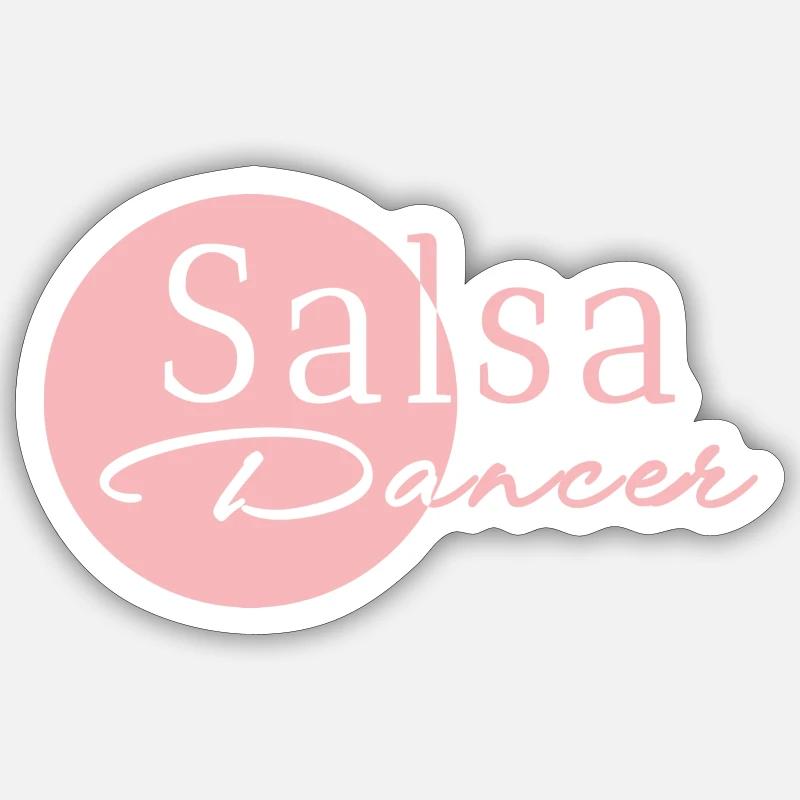 Salsa Dancer rosé - Sticker Größe S (10 x 10 cm) - Mattweiß