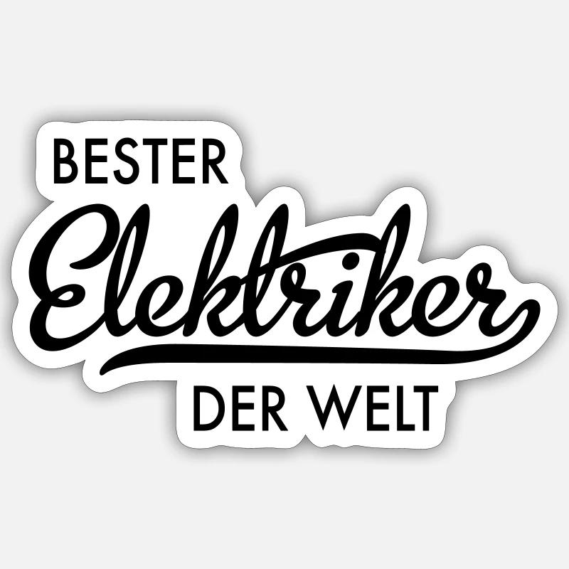 Elektriker - Sticker Größe S (10 x 10 cm) - Mattweiß
