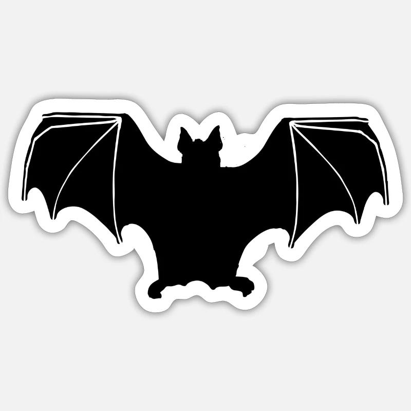 Fledermaus - Sticker Größe S (10 x 10 cm) - Mattweiß