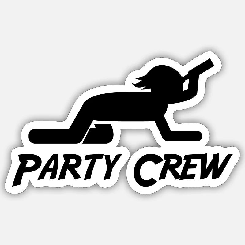 Équipage de fête - Sticker taille S (10 x 10 cm) - blanc mat