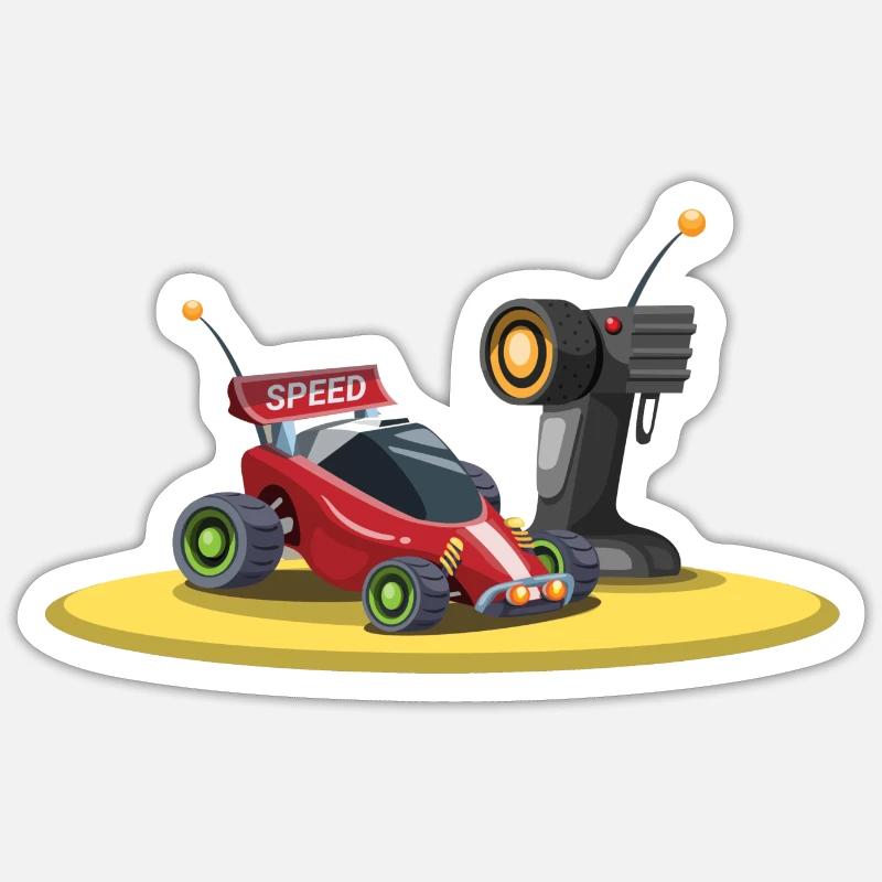 RC Car Buggy - Sticker Größe S (10 x 10 cm) - Mattweiß