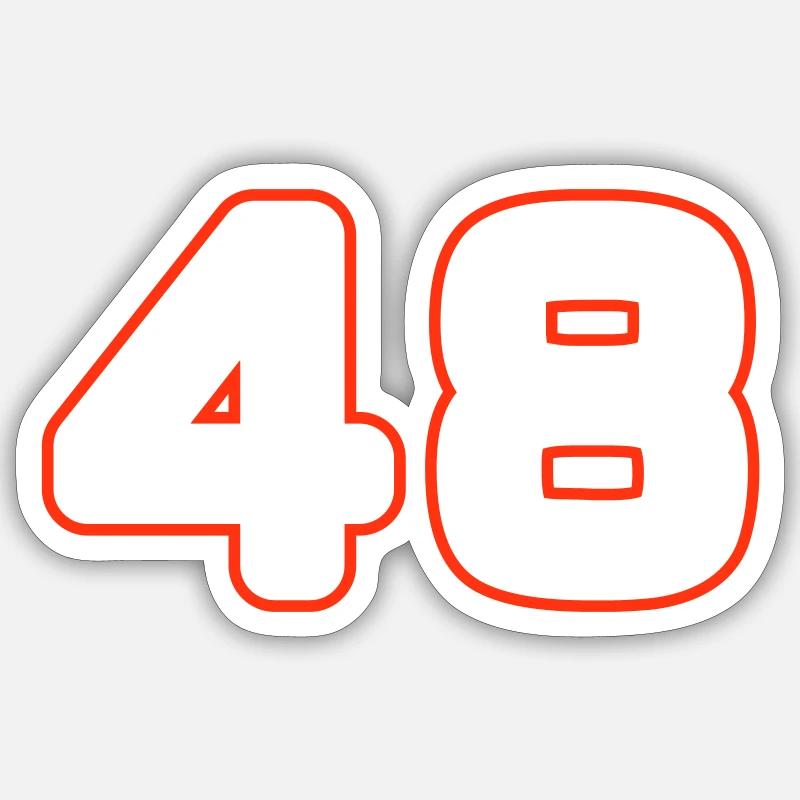 Symbole numérique 48 - Sticker taille S (10 x 10 cm) - blanc mat