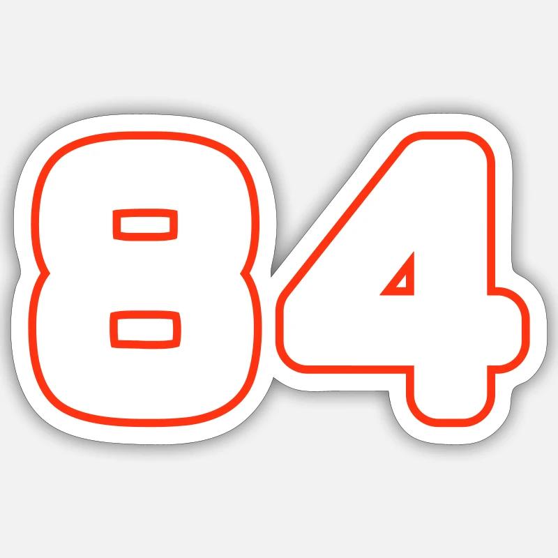 Symbole numérique 84 - Sticker taille S (10 x 10 cm) - blanc mat