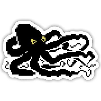 8bit pixel octopus - Sticker size S (10 x 10 cm) - white matte - Front