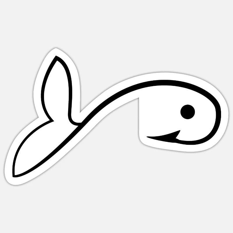 Poisson - Sticker taille S (10 x 10 cm) - blanc mat
