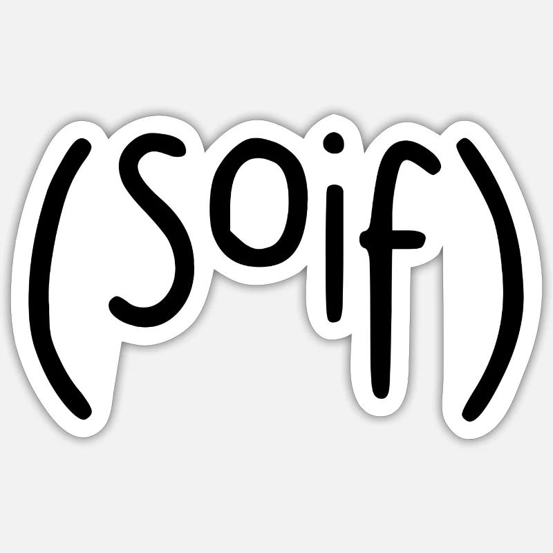 soif - Sticker taille S (10 x 10 cm) - blanc mat