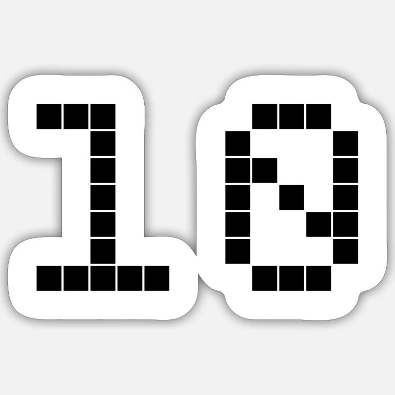 Nummer 10 - Sticker Größe S (10 x 10 cm) - Mattweiß