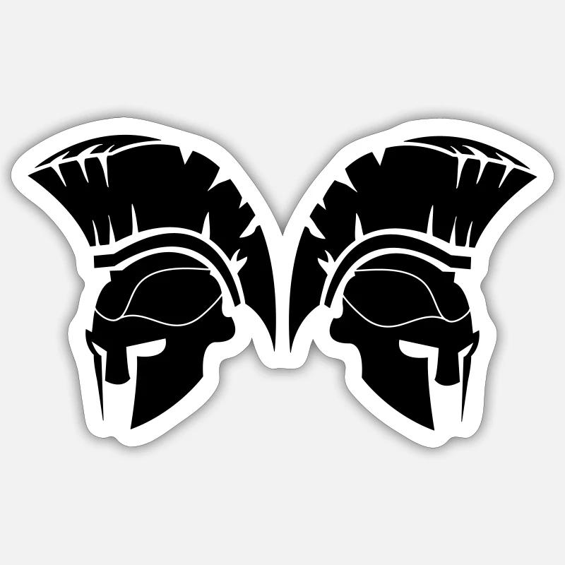 Spartiates - Sticker taille S (10 x 10 cm) - blanc mat