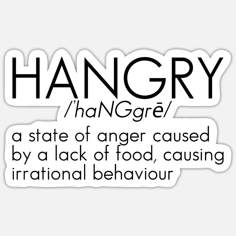 Définition de Hangry 5 - Sticker taille S (10 x 10 cm) - blanc mat