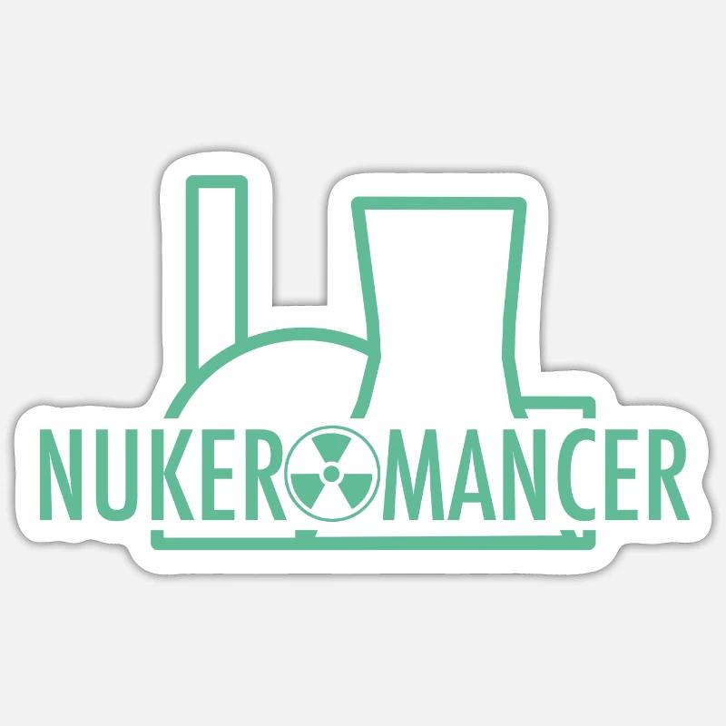 nukeromancer - Sticker taille S (10 x 10 cm) - blanc mat
