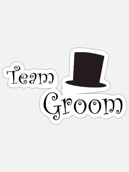 team groom - Sticker Größe S (10 x 10 cm) - Mattweiß