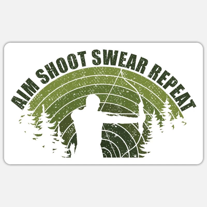 Spaß Bogenschießen Bogenschießen Bogenschießen Jagdpfeil - Sticker Größe S (10 x 10 cm) - Mattweiß