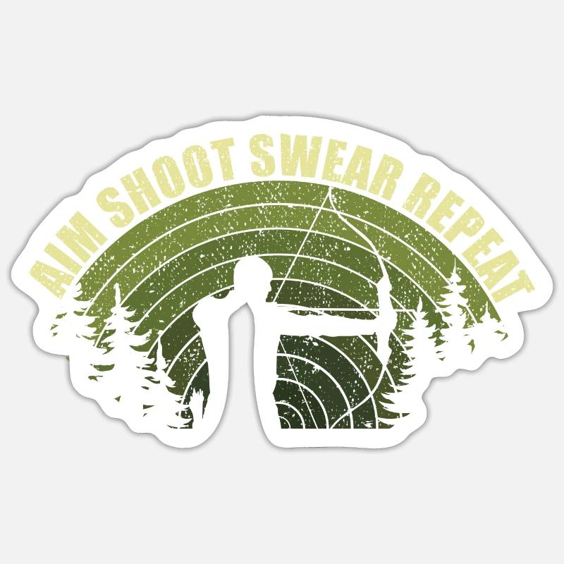 Spaß Bogenschießen Bogenjagd Bogenjäger Bogenjagd Bogenjagd Bogen Sticker Größe S (10 x 10 cm)