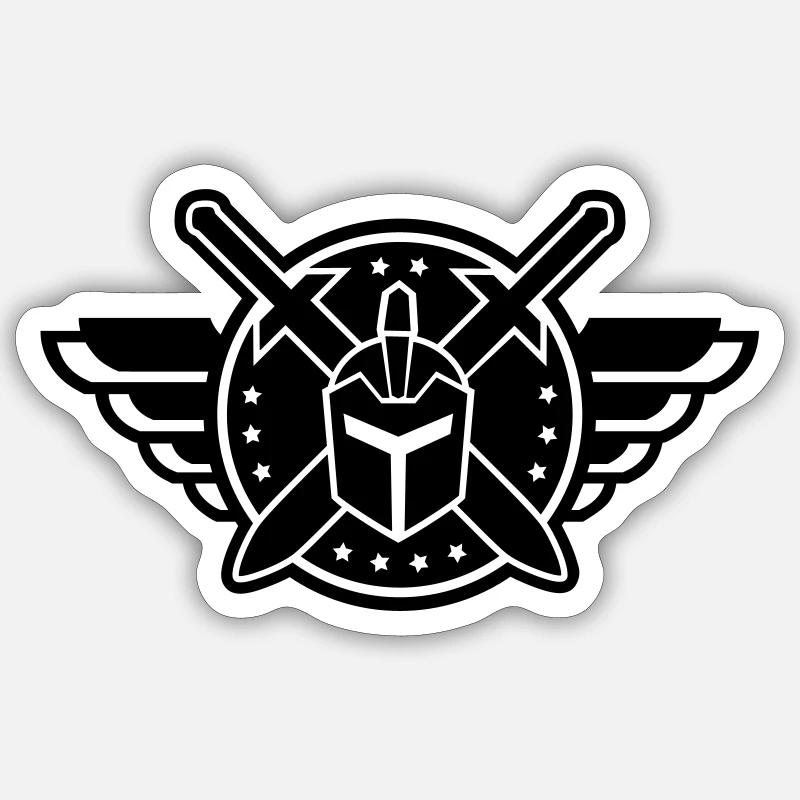 Ritter Emblem 01 - Sticker Größe S (10 x 10 cm) - Mattweiß