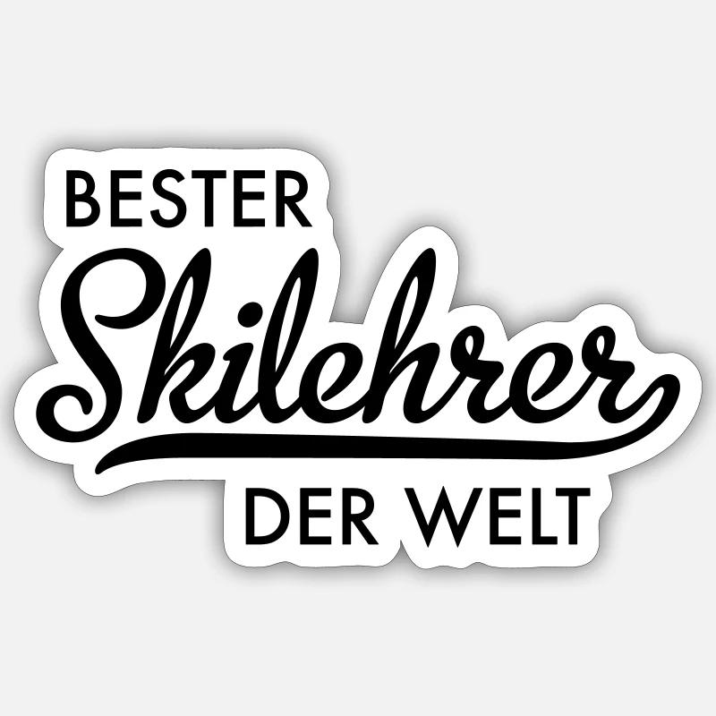 Bester Skilehrer - Sticker Größe S (10 x 10 cm) - Mattweiß