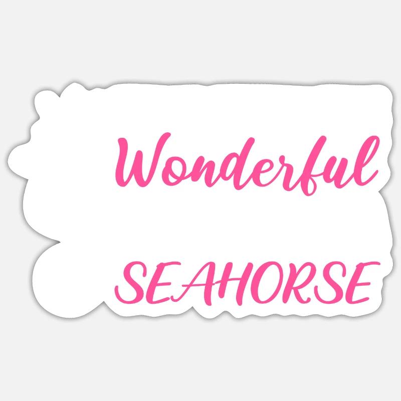 Wunderbares Seepferdchen Thalasophil Geschenk - Sticker Größe S (10 x 10 cm) - Mattweiß