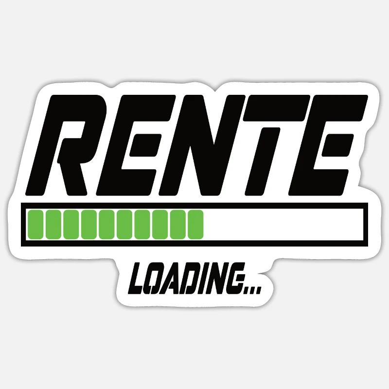 Rente Loading... - Sticker Größe S (10 x 10 cm) - Mattweiß