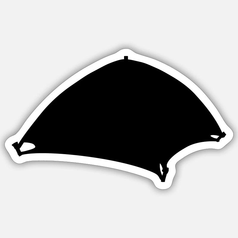 Silhouette Camping Zelt Design - Sticker Größe S (10 x 10 cm) - Mattweiß