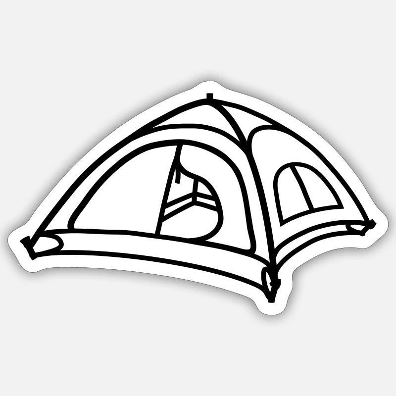 Zelt Design Cool Camping Sticker Größe S (10 x 10 cm)
