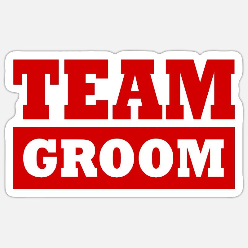 Team groom - Sticker Größe S (10 x 10 cm) - Mattweiß